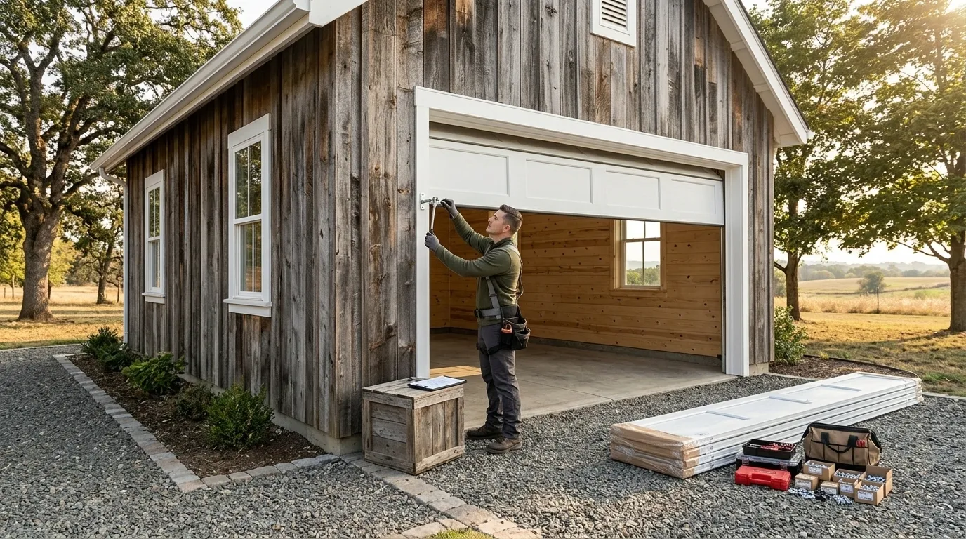 Sectional steel garage door