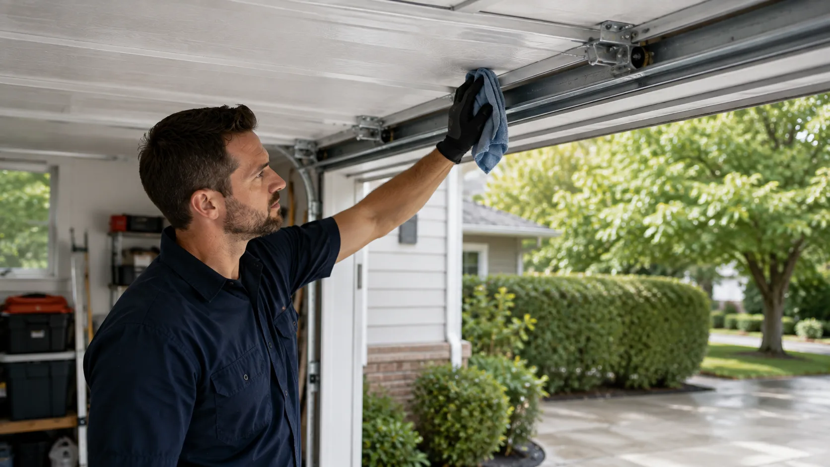 Full-view glass garage door