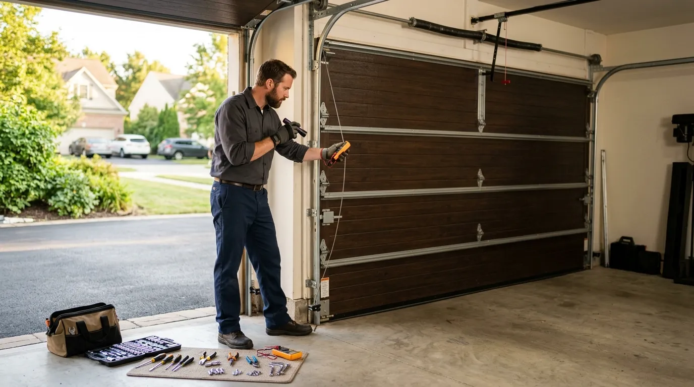Modern flush garage door